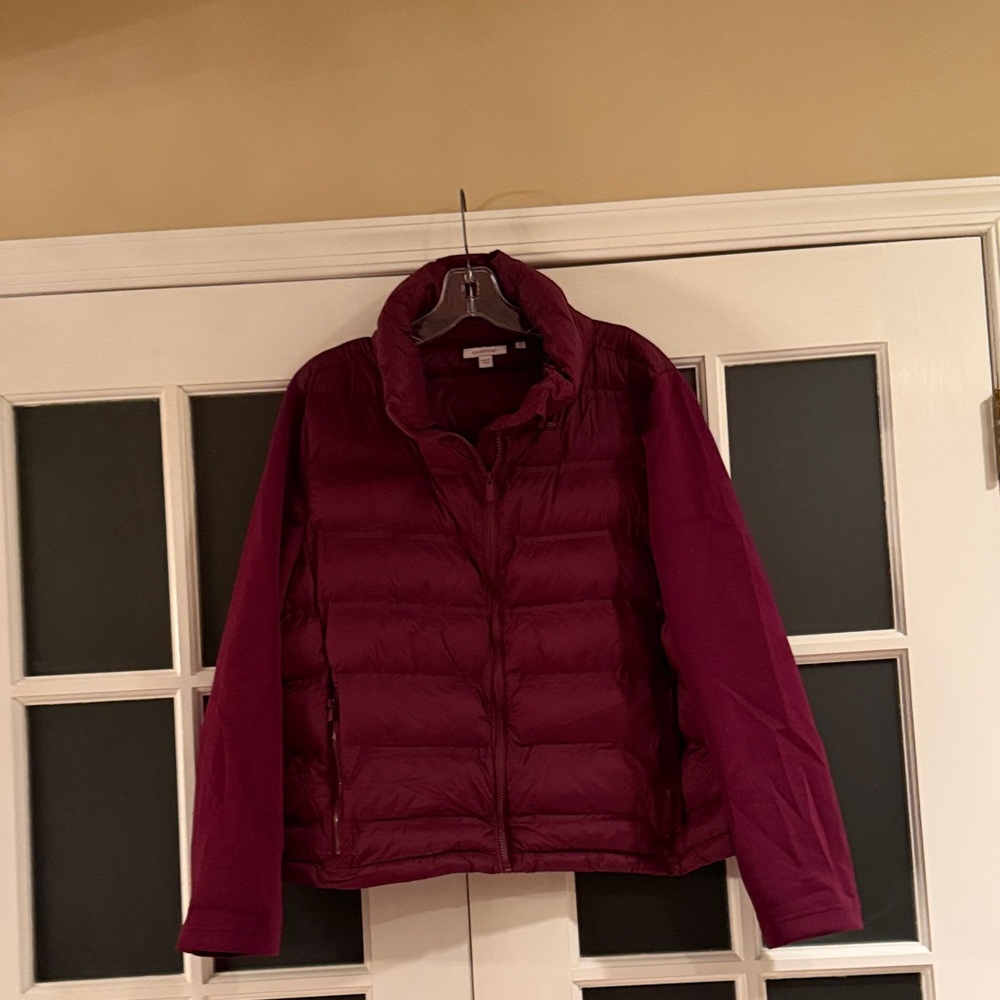 Chico's Deep Maroon Puffer Jacket